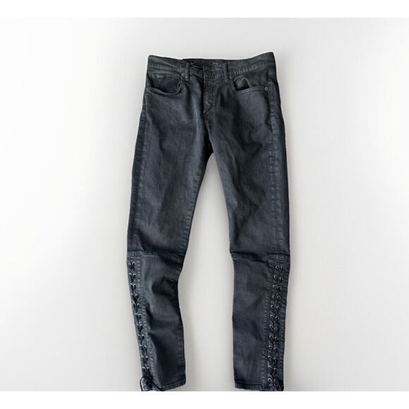 Polo Ralph Lauren Black Corset Ankle Jeans Size 28 Slim Skinny - Picture 1 of 7